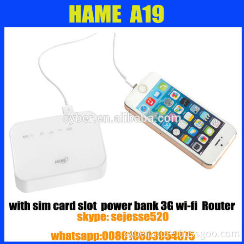 Hame A19 3g portable wireless wifi router power bank 3g wifi router hame A19